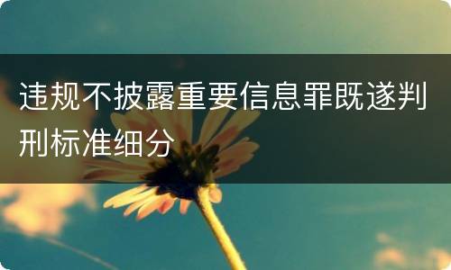 违规不披露重要信息罪既遂判刑标准细分