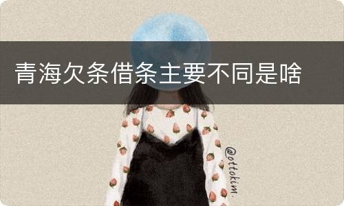 青海欠条借条主要不同是啥