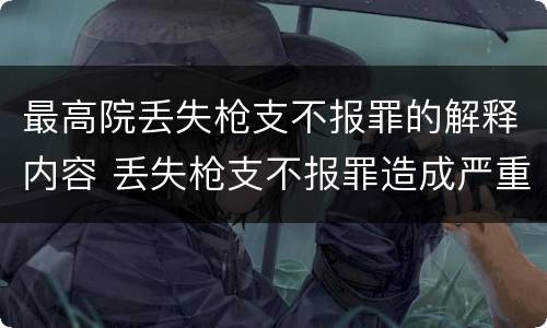 最高院丢失枪支不报罪的解释内容 丢失枪支不报罪造成严重后果