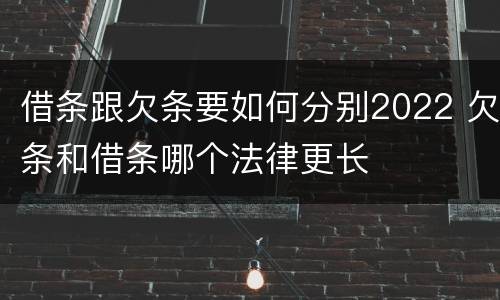借条跟欠条要如何分别2022 欠条和借条哪个法律更长