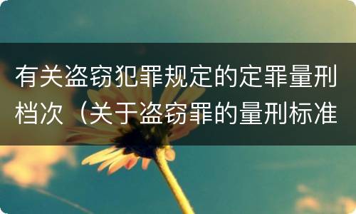 有关盗窃犯罪规定的定罪量刑档次（关于盗窃罪的量刑标准）