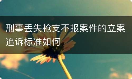 刑事丢失枪支不报案件的立案追诉标准如何