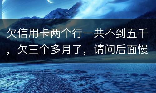 欠信用卡两个行一共不到五千，欠三个多月了，请问后面慢慢还还会起诉吗