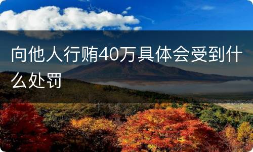 向他人行贿40万具体会受到什么处罚