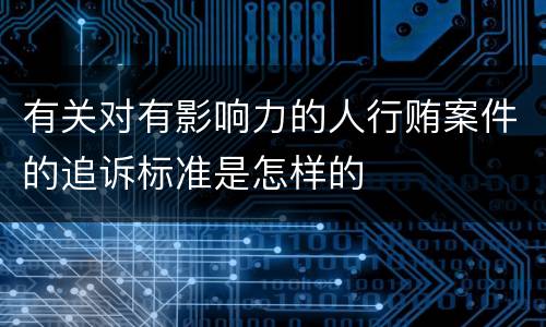 有关对有影响力的人行贿案件的追诉标准是怎样的