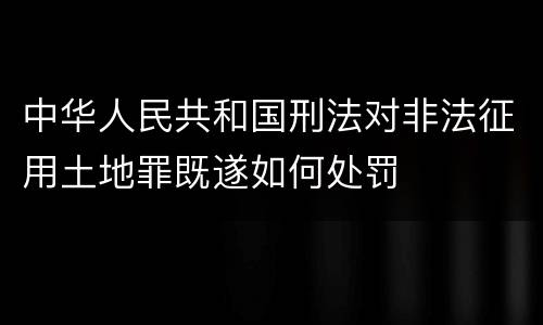 中华人民共和国刑法对非法征用土地罪既遂如何处罚
