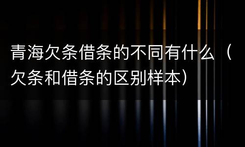 青海欠条借条的不同有什么（欠条和借条的区别样本）