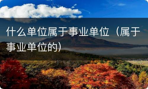 什么单位属于事业单位（属于事业单位的）