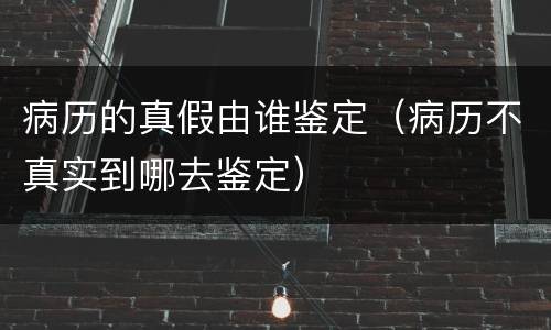 病历的真假由谁鉴定（病历不真实到哪去鉴定）