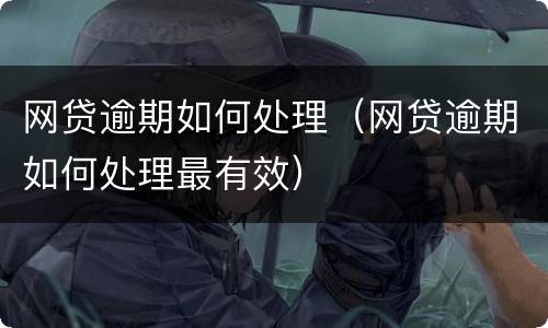 网贷逾期如何处理（网贷逾期如何处理最有效）
