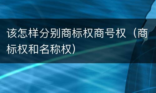 该怎样分别商标权商号权（商标权和名称权）