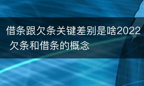 借条跟欠条关键差别是啥2022 欠条和借条的概念