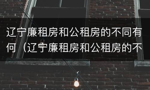 辽宁廉租房和公租房的不同有何（辽宁廉租房和公租房的不同有何区别）