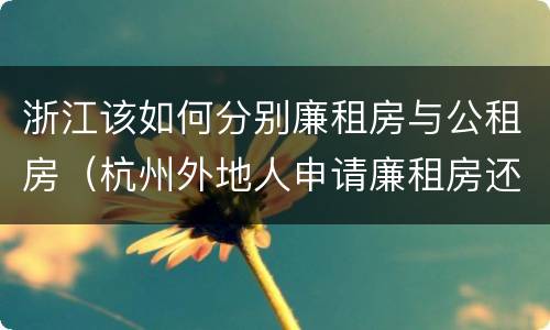 浙江该如何分别廉租房与公租房（杭州外地人申请廉租房还是公租房）