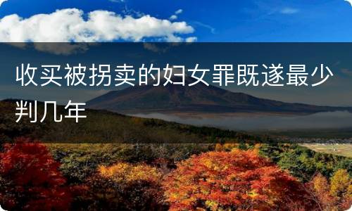 收买被拐卖的妇女罪既遂最少判几年