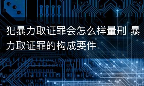 犯暴力取证罪会怎么样量刑 暴力取证罪的构成要件