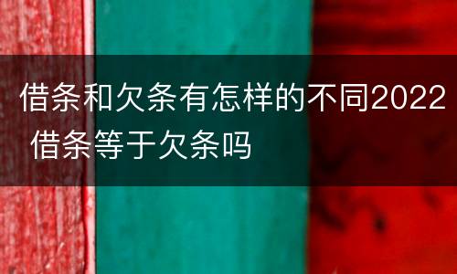 借条和欠条有怎样的不同2022 借条等于欠条吗