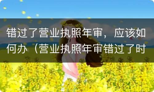 错过了营业执照年审，应该如何办（营业执照年审错过了时间,还可以年审吗?）