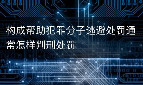构成帮助犯罪分子逃避处罚通常怎样判刑处罚