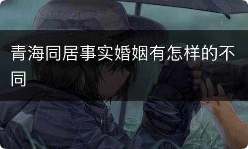 青海同居事实婚姻有怎样的不同