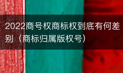 2022商号权商标权到底有何差别（商标归属版权号）