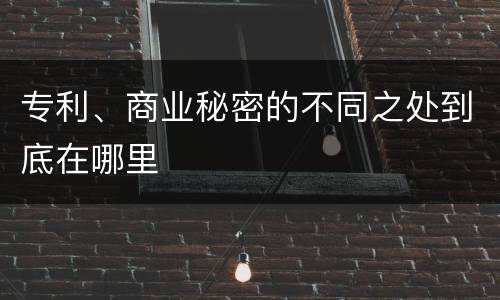 专利、商业秘密的不同之处到底在哪里