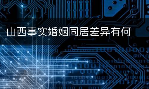 山西事实婚姻同居差异有何