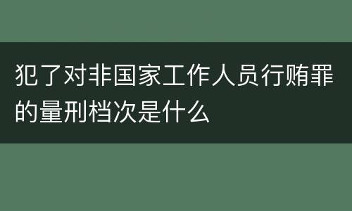 犯了对非国家工作人员行贿罪的量刑档次是什么