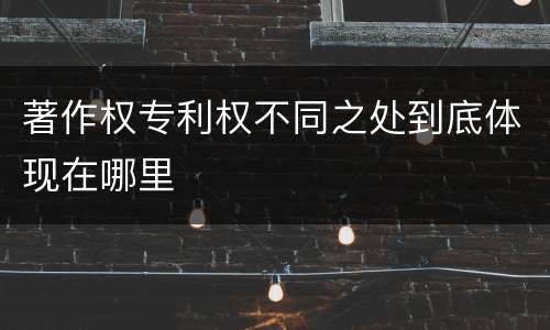 著作权专利权不同之处到底体现在哪里