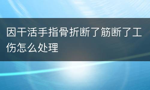 因干活手指骨折断了筋断了工伤怎么处理