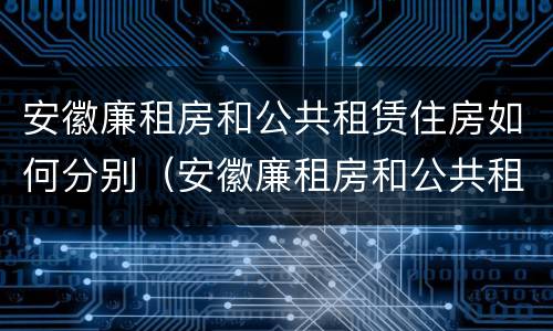 安徽廉租房和公共租赁住房如何分别（安徽廉租房和公共租赁住房如何分别认定）