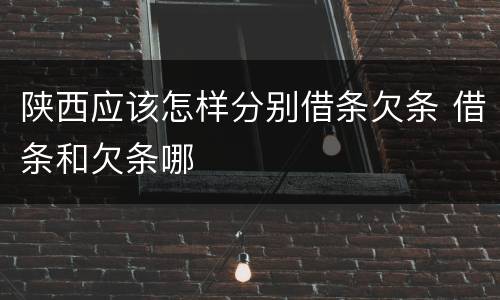 陕西应该怎样分别借条欠条 借条和欠条哪