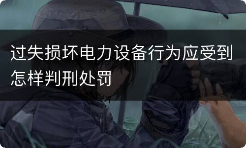 过失损坏电力设备行为应受到怎样判刑处罚
