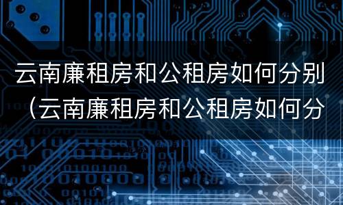 云南廉租房和公租房如何分别（云南廉租房和公租房如何分别出租）