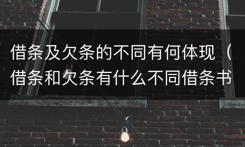借条及欠条的不同有何体现（借条和欠条有什么不同借条书写）