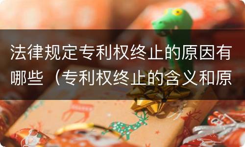 法律规定专利权终止的原因有哪些（专利权终止的含义和原因）