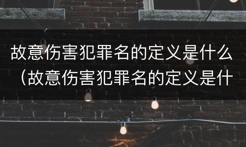 故意伤害犯罪名的定义是什么（故意伤害犯罪名的定义是什么呢）