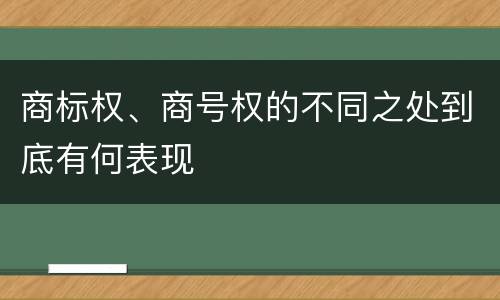商标权、商号权的不同之处到底有何表现