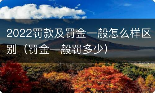 2022罚款及罚金一般怎么样区别（罚金一般罚多少）