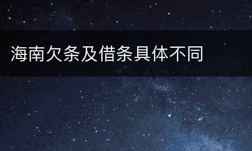海南欠条及借条具体不同
