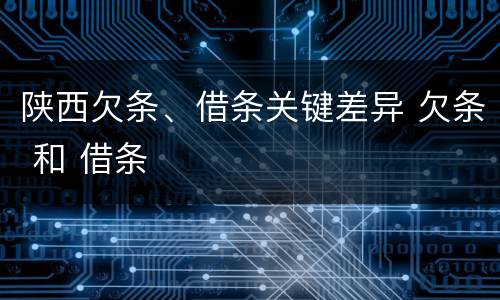 陕西欠条、借条关键差异 欠条 和 借条