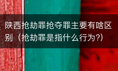 陕西抢劫罪抢夺罪主要有啥区别（抢劫罪是指什么行为?）