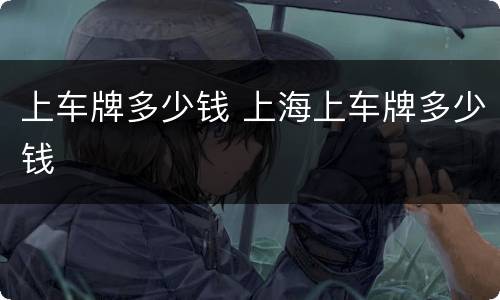 上车牌多少钱 上海上车牌多少钱