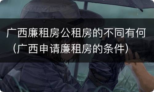 广西廉租房公租房的不同有何（广西申请廉租房的条件）