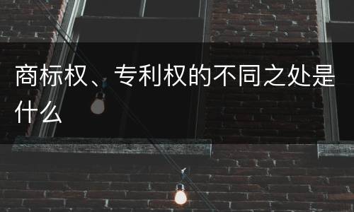 商标权、专利权的不同之处是什么