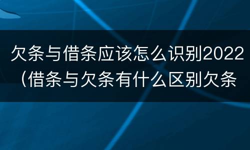 欠条与借条应该怎么识别2022（借条与欠条有什么区别欠条怎么写）