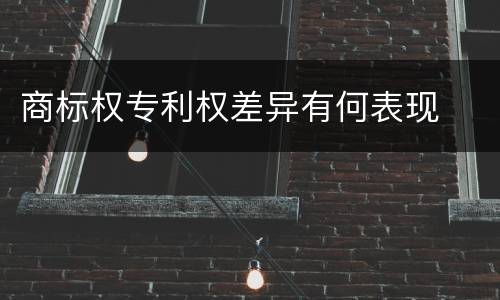 商标权专利权差异有何表现