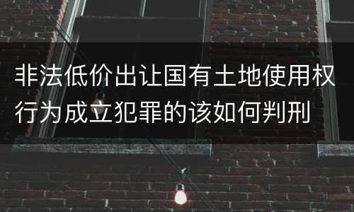 非法低价出让国有土地使用权行为成立犯罪的该如何判刑