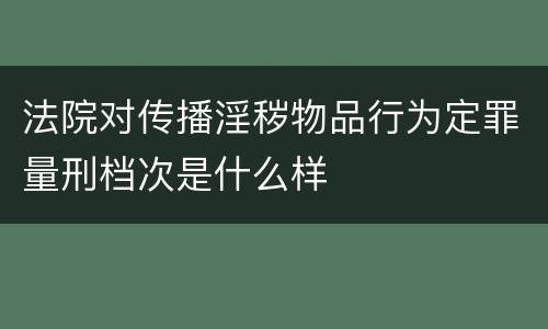 法院对传播淫秽物品行为定罪量刑档次是什么样