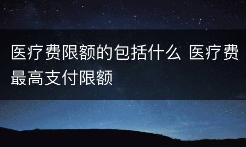 医疗费限额的包括什么 医疗费最高支付限额